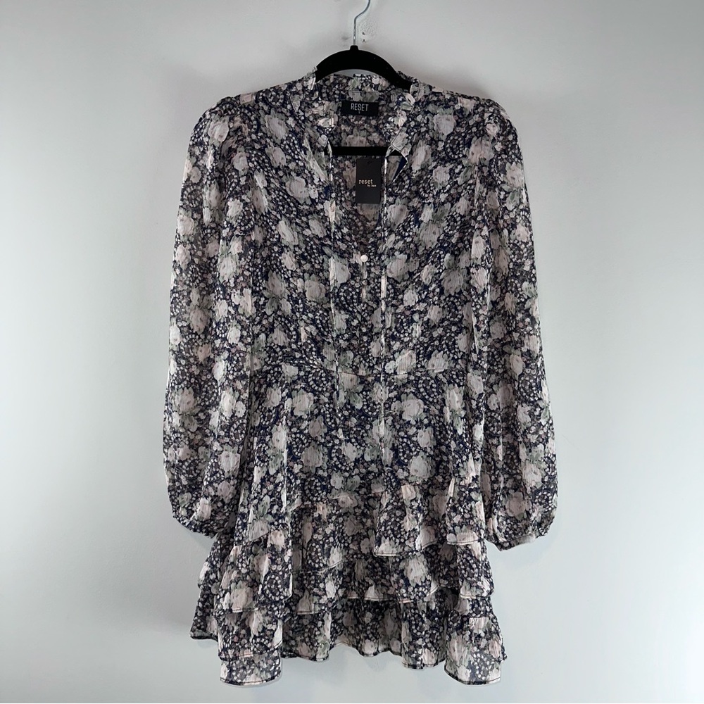 Reset by Jane Lonnie Dress in Navy and Blush Women Spring Dress Size S